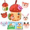 Montessori Toys for 1 Year Old & 612 Months Babies, Sensory Developmental Playset with Acorn House, Plush Animals & Cloth Book, Valentines Day Gifts, Easter Basket Stuffers view 1