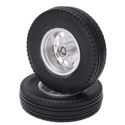 2Pcs Metal Front Hub with 22mm Width Rubber Tires for Tamiya 1/14 RC Trailer Tractor Truck High Performance Aluminum Alloy Durable Wheels for RC Car Accessories (Silver)