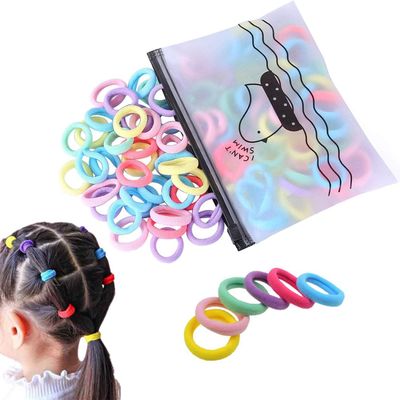 VITAPREP 100 Pcs Baby Hair Ties for Toddlers & Little Girls, Super Soft Cotton No Pull Seamless Hair Bands, Gentle Ponytail Elastics for Sensitive Scalp, Kids Hair Accessories (Multicolor)