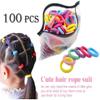 VITAPREP 100 Pcs Baby Hair Ties for Toddlers & Little Girls, Super Soft Cotton No Pull Seamless Hair Bands, Gentle Ponytail Elastics for Sensitive Scalp, Kids Hair Accessories (Multicolor) view 3