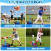 4 in 1 Kids Basketball Hoop and Tball Set for Toddlers 3+, Adjustable Basketball Stand, Hanging Tee Baseball Toy Set, Portable Indoor Outdoor Sports Toys, Birthday for Boys Ages 3-8 view 2