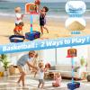 4 in 1 Kids Basketball Hoop and Tball Set for Toddlers 3+, Adjustable Basketball Stand, Hanging Tee Baseball Toy Set, Portable Indoor Outdoor Sports Toys, Birthday for Boys Ages 3-8 view 3