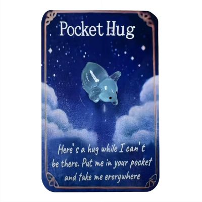 Animal Pocket Hug Gifts,Resin Animal Pocket Hug Tokens with Greeting Cards for Emotional Support,Encouragement Greeting Card Gifts for Friend Christmas Birthday Thanksgiving Anniversary (Elephant)