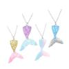 BESTonZON 4Pcs Gradient Mermaid Tail Necklaces for Party Accessories Pendant for Mermaid Birthday and Themed Events view 1
