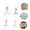BESTonZON 4Pcs Gradient Mermaid Tail Necklaces for Party Accessories Pendant for Mermaid Birthday and Themed Events view 2