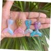 BESTonZON 4Pcs Gradient Mermaid Tail Necklaces for Party Accessories Pendant for Mermaid Birthday and Themed Events view 3