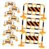 Yardwe 12pcs Mini Traffic Fence Roadblocks Simulation Safety Barricades Wear Resistant Miniature Traffic Sign and Role Play view 1