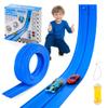 Nigwet Flexible Race Track for Kids - 15 Ft Flex Track Race Car Tracks with Car Ramp Toy, Fit for Monster Truck Track & Kids' Play Cars, Race Tracks for Toddlers 3+, Gifts for Boys Girls (Dark Blue) view 1