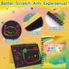 YSCare Scratch Arts Party Favors for Kids: 24 Pack Rainbow Art Scratch Notebook, Art Craft Kit Goodie Bags Stuffers, Birthday Valentines Day Bulk Return Gifts Classroom Prizes for Girls Boy 4-8-12 view 3
