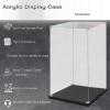Simple Self-Assembly Acrylic Display Case Deluxe Dustproof Clear Showcase with Wood-Plastic Base & String Light for Pop Figures Collectibles Toys(50x50cm(20") x45cm(18")) view 3