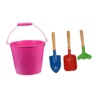 CVUTOVO Beach Sand with Iron Bucket and Sand Shovels Thickened Large for Outdoor Play Lightweight and Colorful for Boy Girl Safe Rounded Edges for Summer Fun Random Color