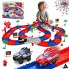 Spider Race Track Toys for Boys 4-6 - Monster Truck Toys for 3 4 5 6 7 8 Year Old Boys Girls, Toddler Tracks Playset with 2 Electric Spider Cars, Kids Christmas Birthday Gifts Age 3-4 3-5 6-8 (212PCS) view 1
