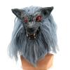 Halloween Hairy Wolf Head Mask,Werewolf Mask,Scary Horror Animal Mask for Halloween Carnival Costume Party (Grey) view 1