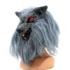 Halloween Hairy Wolf Head Mask,Werewolf Mask,Scary Horror Animal Mask for Halloween Carnival Costume Party (Grey) view 2