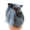 Halloween Hairy Wolf Head Mask,Werewolf Mask,Scary Horror Animal Mask for Halloween Carnival Costume Party (Grey) view 3