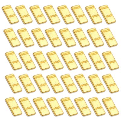 100PCS Miniature Fake Gold Bars, Mini Gold Bars for DIY Crafts, Creative Micro Figurine for Micro Landscape Home Dollhouse Fairy Garden Phone Case Decoration