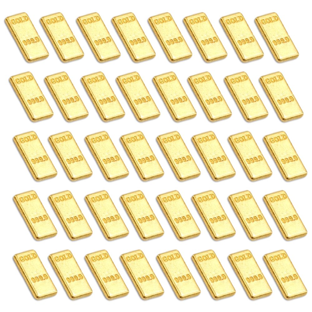 100PCS Miniature Fake Gold Bars, Mini Gold Bars for DIY Crafts, Creative Micro Figurine for Micro Landscape Home Dollhouse Fairy Garden Phone Case Decoration