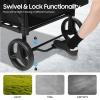 Lemoeyes Wagon Stroller for 4 Kids, Push Pull Collapsible Stroller with 5-Point Safety Harness & Removable Canopy, 4-Seater Stroller Wagon for 0-6 Years Kids, for Camping Shopping (Black, 4-Seater) view 4