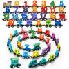 2 Sets/55 Pcs Magnetic Alphabet Number Train Set Montessori Toys for Toddlers Wooden Alphabet Number Preschool Learning Activities Educational Sensory Easter Basket Stuffers Birthday Gifts view 1