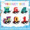 2 Sets/55 Pcs Magnetic Alphabet Number Train Set Montessori Toys for Toddlers Wooden Alphabet Number Preschool Learning Activities Educational Sensory Easter Basket Stuffers Birthday Gifts view 2