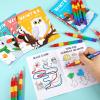 BenLouis 24 Winter Mini Activity Books with 24 Crayons for Kids ages 4-8-16 Holidays Party Favors Bulk Different Brain Game for Classroom Travel Craft Activities Penguins Goodie Bag Gift Stuffer view 3