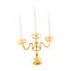 1:12 Scale Dollhouse Candle Holder Model Furniture for Kids Children Miniature Candelabra for Mantel Fireplace Shelf Bedroom, Gold and White view 1
