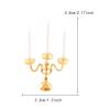 1:12 Scale Dollhouse Candle Holder Model Furniture for Kids Children Miniature Candelabra for Mantel Fireplace Shelf Bedroom, Gold and White view 2