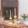 1:12 Scale Dollhouse Candle Holder Model Furniture for Kids Children Miniature Candelabra for Mantel Fireplace Shelf Bedroom, Gold and White view 4