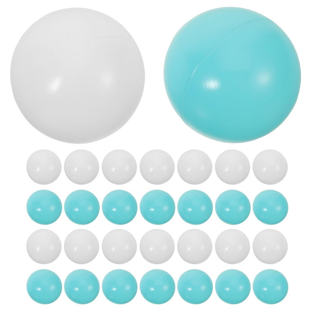 COSMEVIVI 100Pcs Colorful Pit Balls Kids Toddlers Plastic Play Ocean Balls for Playhouse Baby Pool Birthday Party and Indoor Outdoor White