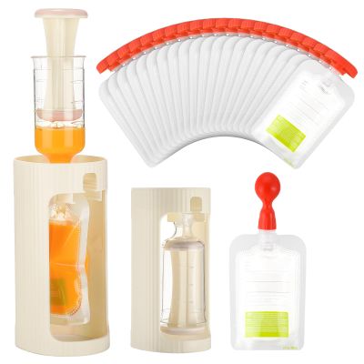 Afarnook Squeeze Station Baby Food Maker Refillable Baby Food Pouches 50 Pcs Squeezed Pouches Filler Snacks Puree Storage Homemade Prep Essential for Infant and Toddlers