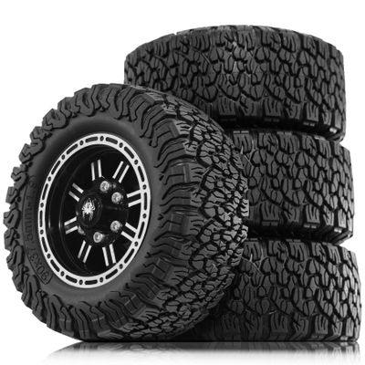 1.9-inch RC Crawler Tires Set Compatible with 1/12 Climbing Cars, 12mm Hex for FMS FCX12 CR12 ECX Barrage Redcat GEN7 S10 MJX XiH12Y MN128 MN82 OD:90mm (R345 Silvery)