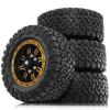 1.9-inch RC Crawler Tires Set Compatible with 1/12 Climbing Cars, 12mm Hex for FMS FCX12 CR12 ECX Barrage Redcat GEN7 S10 MJX XiH12Y MN128 MN82 OD:90mm (R345 Gold) view 1