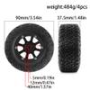 1.9-inch RC Crawler Tires Set Compatible with 1/12 Climbing Cars, 12mm Hex for FMS FCX12 CR12 ECX Barrage Redcat GEN7 S10 MJX XiH12Y MN128 MN82 OD:90mm (R345 Gold) view 2