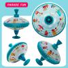 Beeqoo Humming Top Tin Spinning Top for Baby 18 Months and up, Classic Retro Toys for Toddler, Pump Spinner with Base, Parade Fun 7.9 Large Size view 3