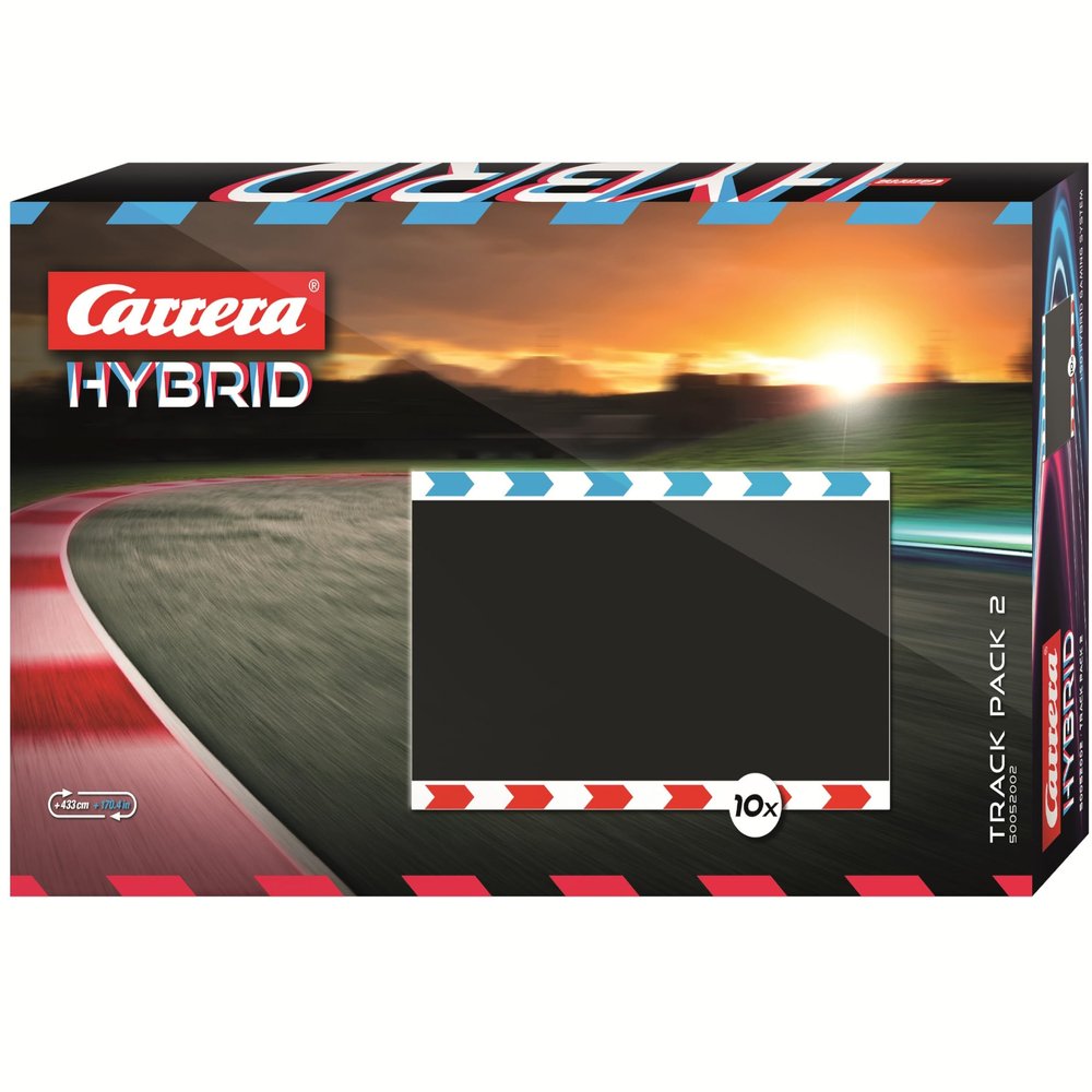 Carrera Hybrid Track Pack 2 - Expansion Set Includes Additional Straight Racetrack Sections for Racetrack Extension and Customization