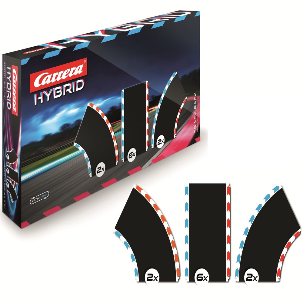 Carrera Hybrid Track Pack 1 - Expansion Set Includes Additional Straight and Curve Racetrack Sections for Racetrack Extension and Customization