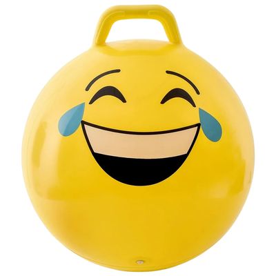 Emoticon Hopper Ball - 18" (1 Pc.) - Thick Vinyl Jumping Ball with Handle - Perfect for Indoor and Outdoor Active Play