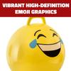 Emoticon Hopper Ball - 18" (1 Pc.) - Thick Vinyl Jumping Ball with Handle - Perfect for Indoor and Outdoor Active Play view 2