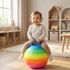 Bright Rainbow Hopper Ball - 18" (1 Pc.) - Thick Vinyl Jumping Ball with Handle - Perfect for Indoor and Outdoor Active Play view 4