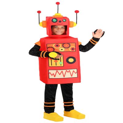 Kids Wonder Robot Costume | Tunic with Pants, Headpiece and Shoe Covers for Halloween Dress Up and Sci Fi Fun X-Small