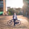 TTETTZ Gentleman Doll Bike 1/64 3D Painted Photography Gentleman Cyclist Model for Sand Table DIY Projects Scene Model Ornament, Black view 2