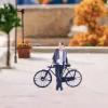 TTETTZ Gentleman Doll Bike 1/64 3D Painted Photography Gentleman Cyclist Model for Sand Table DIY Projects Scene Model Ornament, Black view 4