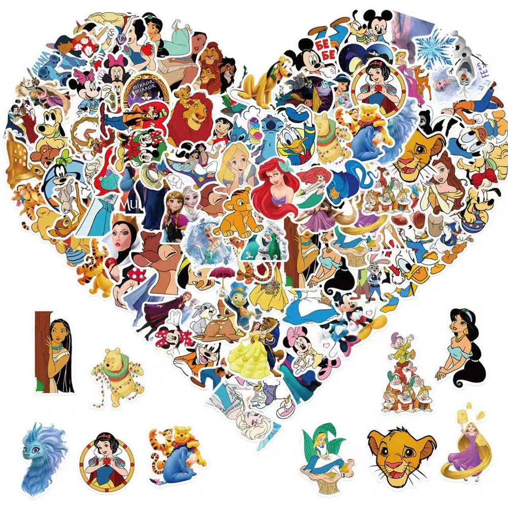 100pcs Cartoon Stickers for Kids, Cute Vinyl Waterproof Decal for Water Bottle Laptop Guitar Luggage Toy Sticker for DIY Decorate Bumper Phone Hard Hat Kids Teens -Fun Characters,Party Gift (100pcs)