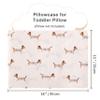 100% Natural Jersey Cotton Toddler Pillowcases (13x18 Inches) - Set of 2 Ultra-Soft Breathable Pillow Cases with Envelope Closure for Nursery and Travel, Brown Dog view 3