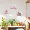 10"X 10" Welcome Sign for Classroom Door Welcome to Our Classroom Wooden Hanging Sign Back to School Welcome Door Hanger with Apple Pen Ruler for School Classroom Porch Round Wooden Sign view 4