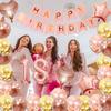 18th Birthday Decorations for Girls, Pink Rose Gold Happy 18 Birthday Banner Backdrop Balloons Table Cake Topper Honeycomb Centerpieces Hanging Swirls Paper Party Supplies view 4