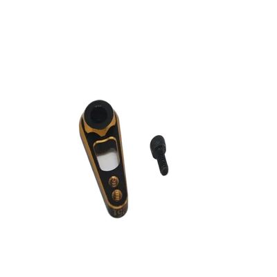 25T M3 Aluminum Steering Link Servo Arm Compatible with 1 10 Scale RC Crawler Car Upgrade Parts Compatible with CC01 Models Metal Servo Horn Replacement(Gold)