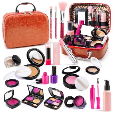 Kids Makeup Kit for Girls - Pretend Play Makeup Set with Bag, Makeup Set Toy for Little Girls,Beautiful Christmas Birthday Gift for Kids Age 3+ (No Real Makeup)