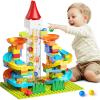 Motorized Marble Run Toys for Kids Ages 3-8, 102 PCS STEM Building Set with Automatic Elevator Lift & 10 Marbles, Transparent Track Educational Construction Toy Gifts for Boys Girls view 1