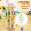 Motorized Marble Run Toys for Kids Ages 3-8, 102 PCS STEM Building Set with Automatic Elevator Lift & 10 Marbles, Transparent Track Educational Construction Toy Gifts for Boys Girls view 2